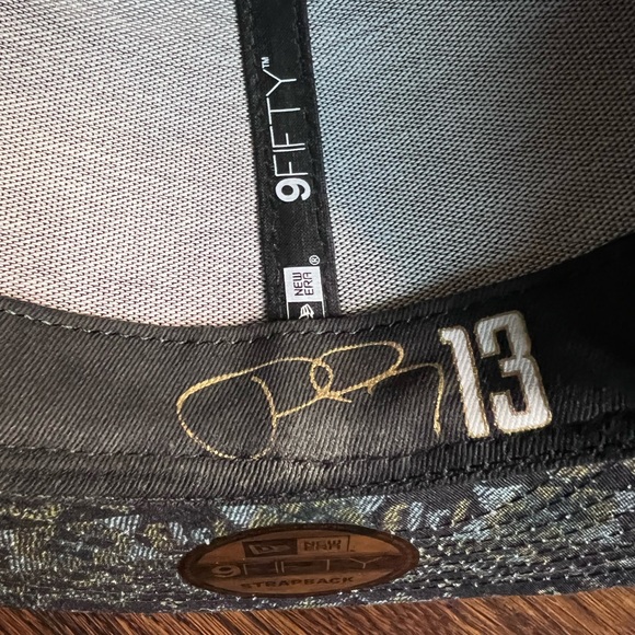 New Era PG Paul George 9Fifty Flat Bill Hat (Gold Buckle Adjustable OSFA) Black - Picture 8 of 10